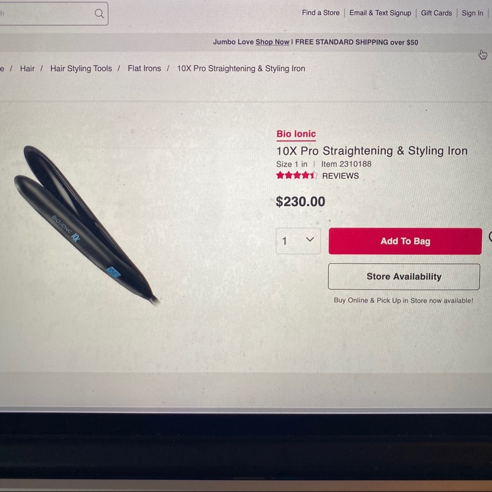 Bio Ionic 10x Pro Straightening&Styling Flat Iron